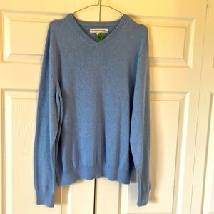 Men’s Amazon Essentials sky blue V-neck sweater